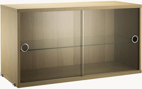 Displaykast String System met draaideuren van glas, B 78 x D 30 cm