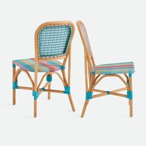 Set van 2 stoelen, van rotan en gevlochten kunsthars, MUSETTE