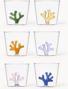 Handgemaakte waterglazen Coral Reef van borosilicaatglas, 6-delig