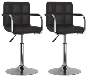 vidaXL Eetkamerstoelen 2 st draaibaar kunstleer zwart