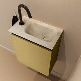 Mondiaz Ture DLux toiletmeubel 40cm oro met wastafel ostra rechts met kraangat