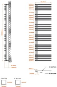 Eastbrook Reinbach handdoekradiator 50x180cm 976W zwart mat