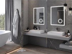 Mexen Kala verlichte badkamer spiegel met make-up spiegeltje 60 x 80 cm, LED 6000K, anti-condens - 9820-060-080-611-00