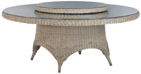 4 Seasons Outdoor Victoria dining tafel met Lazy Susan, pure 170 cm  Tuintafel    beige weerbestendig