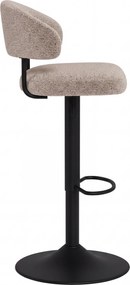 Mazzoni IRIS Latte Beige (stof Monza 60)/zwarte poot - GESTOFFEERDE BARKRUK VOOR KEUKEN/BAR