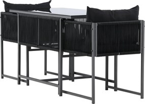 The Outsider diningset-jesse-balkonset-2-personen-zwart-120x61cm-the-outsider