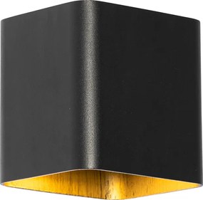 Moderne wandlamp zwart incl. LED IP54 vierkant - Evi