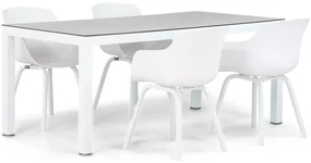 Tuinset 4 personen 180 cm Kunststof Wit Lifestyle Garden Furniture Salina/Margao