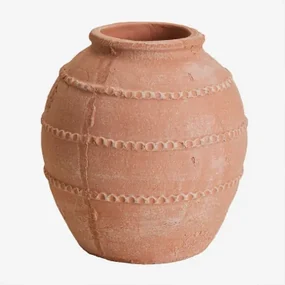 Terracotta Vaas (↑25 Cm) Agnon Rood Sienna - Sklum