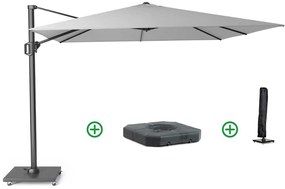 Platinum Challenger zweefparasol 3x3m T1 (incl. voet + hoes) light grey