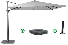 Platinum Challenger zweefparasol 3x3m T1 (incl. voet + hoes) light grey