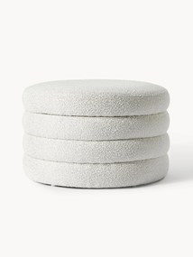 XL bouclé gestoffeerde poef Alto met opbergruimte