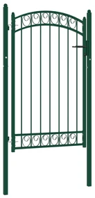 vidaXL Poort met gebogen bovenkant 100x150 cm staal groen