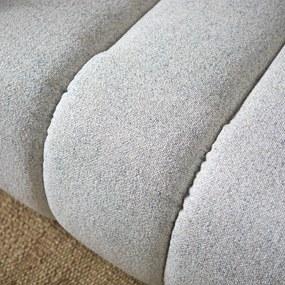 Bank Met Strepen Stiksel Grijsbeige Chaise Longue Rechts