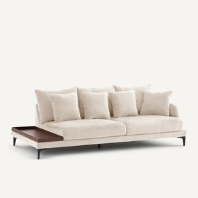 Halve bank met tafelblad, van polyester en katoen, MODERNISTE