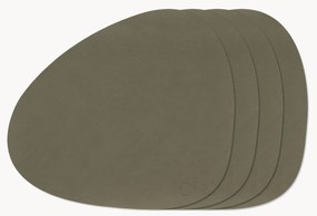 Asymmetrische leren placemats Curve, 4 stuks