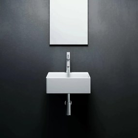 Clou New Flush 1 fontein solid surface 28cm met afvoerplaat wit mat