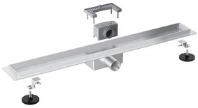 Fortifura Galeria Douchegoot - 180cm - zonder rooster - vloerflens - Geborsteld RVS PVD (RVS) YZ-A180-Basic-drain