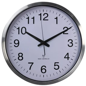 Perel Wandklok 50 cm wit en zilverkleurig