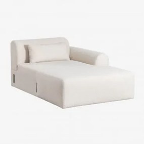 Rechter Chaise Longue Module Voor Modulaire Bank In Borjan Teddystof Chenille White - Sklum