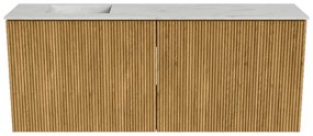 Mondiaz Joya DLux 100cm toiletmeubel oak met wastafel faye links zonder kraangat opalo