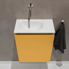 Mondiaz Ture 40cm toiletmeubel ocher met wastafel talc links geen kraangat