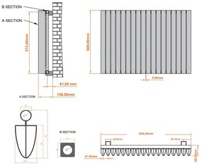 Eastbrook Witney radiator 85x60cm aluminium 1437W antraciet