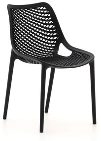 + 10% kassakorting | Dining tuinstoel | Forza  Ripi | Kunststof | Zwart | Stapelbaar | Kees Smit Tuinmeubelen