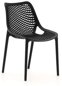 Dining tuinstoel | Forza  Ripi | Kunststof | Zwart | Stapelbaar | Kees Smit Tuinmeubelen