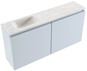 Mondiaz Ture DLux toiletmeubel 100cm clay met wastafel ostra links met kraangat