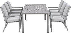 Garden Impressions Senja tuinset 7-delig taupe - Kasper tuintafel 220x93 cm