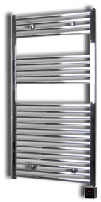 Sanicare elektrische design radiator 60x112cm chroom met Bluetooth en thermostaat rechts chroom