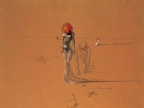 Female Figure with Head of Flowers, 1937 Kunstdruk, Salvador Dalí, (30 x 24 cm)