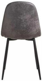 Set van 4 zwarte Teok kunstlederen stoelen