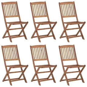 vidaXL Tuinstoelen 6 st inklapbaar met kussens massief acaciahout