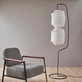 Vloerlamp van structuurpapier en ijzermetaal, NASSAH