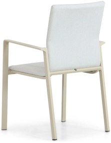 Tuinstoel stapelbaar Aluminium/textileen Taupe-naturel-bruin Lifestyle Garden Furniture Rome