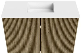 Mondiaz Joya 60cm toiletmeubel dusk met wastafel faye midden 1 kraangat talc