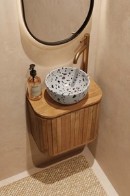 Livli Estrela toiletmeubel 40cm ribbelfront met Terrazzo waskom