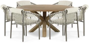 Tuinset 6 personen Aluminium/rope Taupe 4 Seasons Outdoor Allora/Sand
