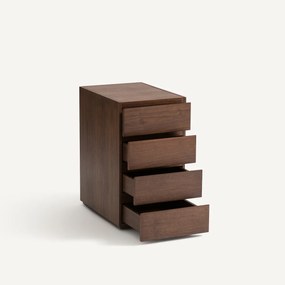 Ladeblok met 4 lades, notenhoutfineer, Working