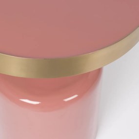 Zuiver Glam Emaille Bijzettafel Roze - 36 X 36cm.