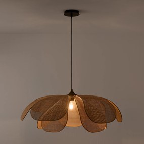 Bloemblad hanglamp in rotan Ø80 cm, Lola