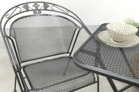 Elegance stapelbare balkonset 3-delig strekmetaal 60x60 cm. - Antraciet