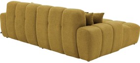 Goossens Excellent Bank Kubus - 30 X 30 Cm Stiksel geel, stof, 1,5-zits, modern design met chaise longue links