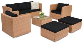 Roma Coffee 5 + 2 Garden Point honingpof tuinmeubelen in technorattan