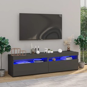 vidaXL Tv-meubelen 2 st met LED-verlichting 75x35x40 cm grijs