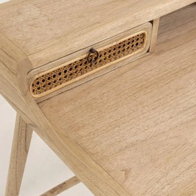 Kave Home Nalu Houten Bureau Met Webbing - 110 X 60cm.