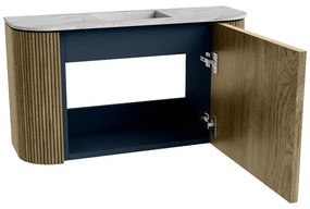 Mondiaz Joya DLux 75cm toiletmeubel ronding links/rechts dusk met wastafel faye midden zonder kraangat glace