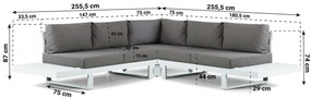 Hoek loungeset 5 personen Aluminium Wit  Lifestyle Garden Furniture Lorenzo